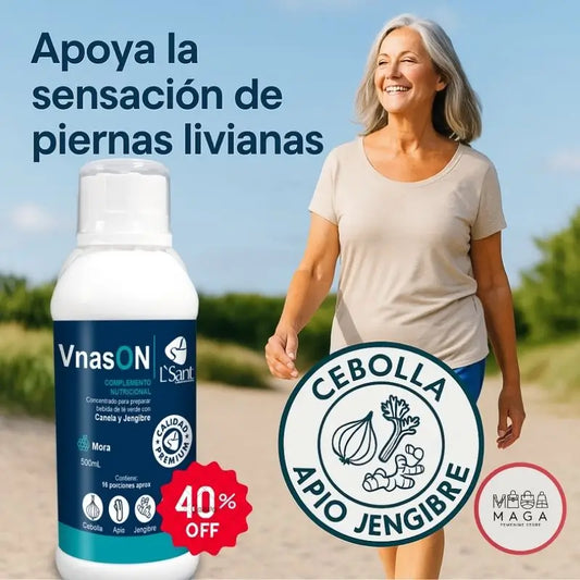 VnasON – Piernas más ligeras y libres de molestias, con ingredientes 100% naturales