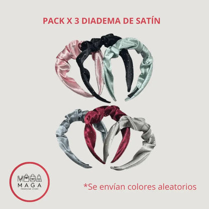 Pack x 3 Diademas MAGA Satín