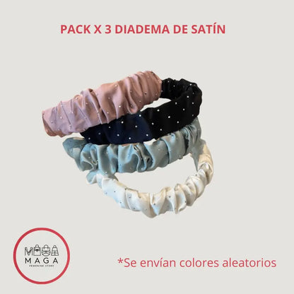 Pack x 3 Diademas MAGA Satín