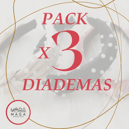 Pack x 3 Diademas MAGA Satín