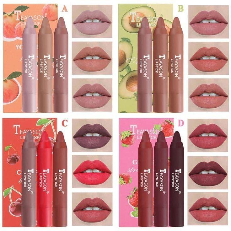 Kit x 3 Lapiz Labial Mate (TEAYASON)